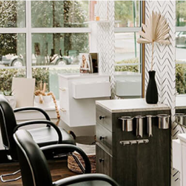 haircut chairs in a salon