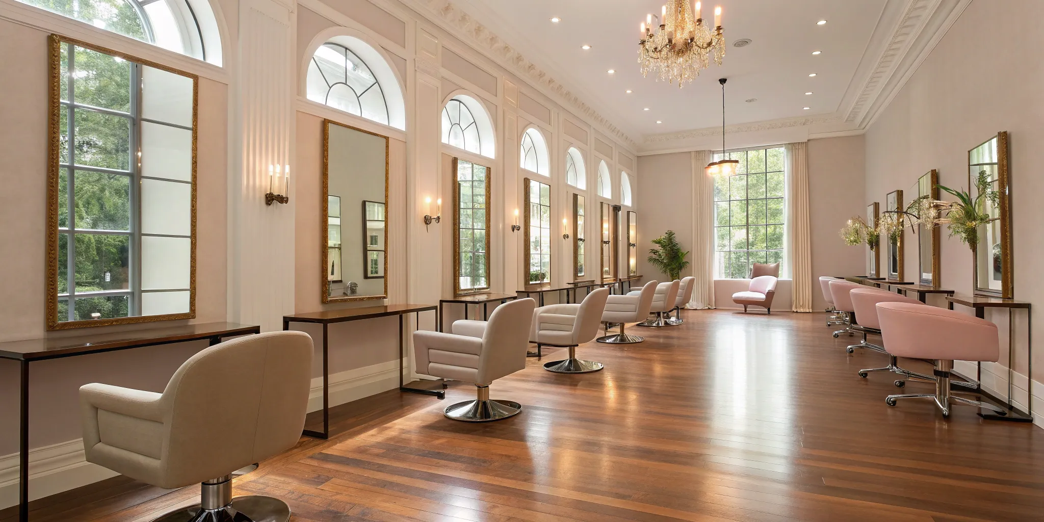 Salon floor plan design maximizing space and optimizing client flow.