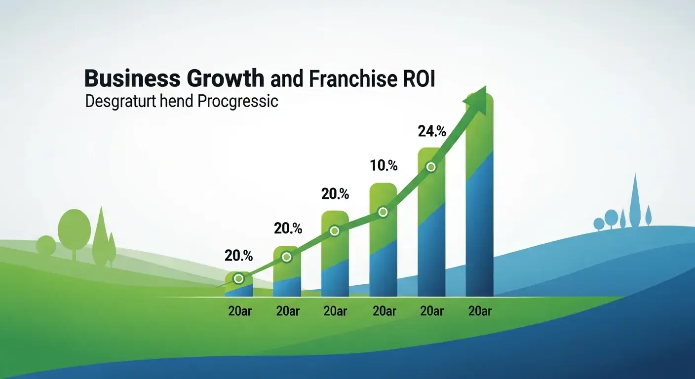 Franchise ROI timeline showing income growth from year one through year four of franchise ownership